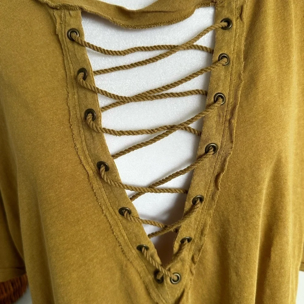 We The free Tan Lace-Up Tunic Top - Picture 5 of 10